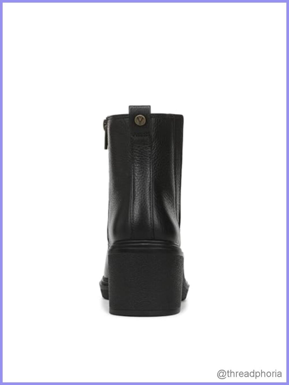 Water-Resistant Leather Ankle Bootie with Block Heel Pointed Toe - Picture 4 of 6